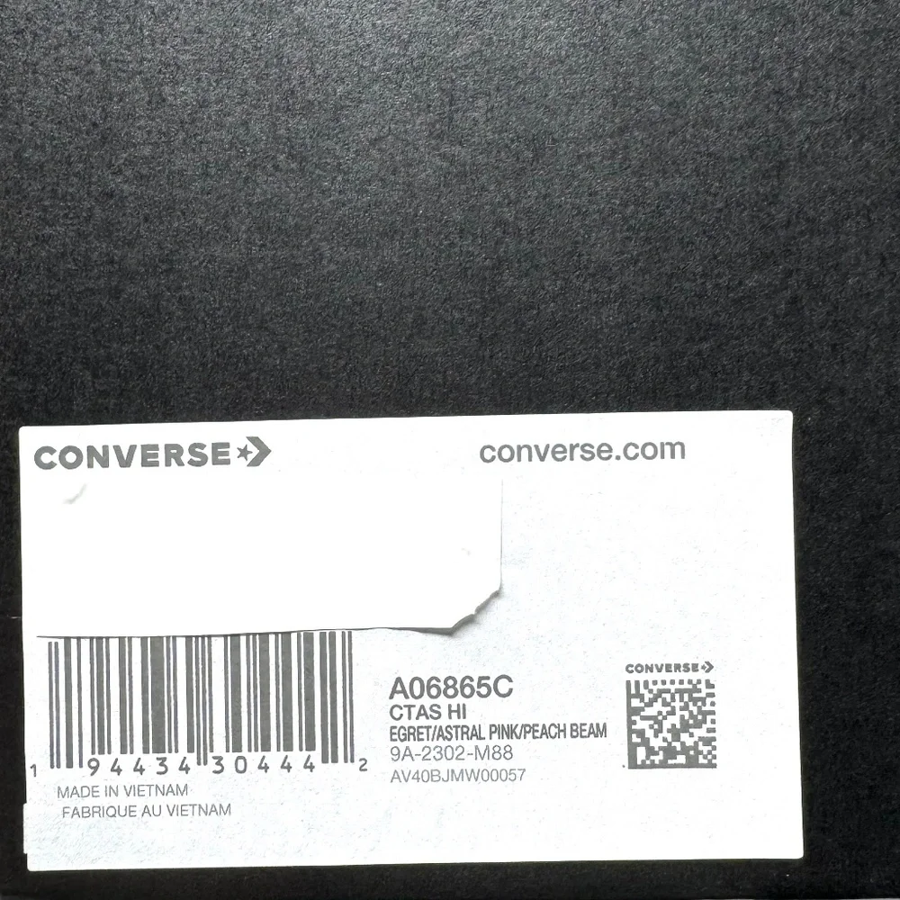 Converse Chuck Taylor High Sneakers Casual Skate Shoe Women Egret Canvas A06865C